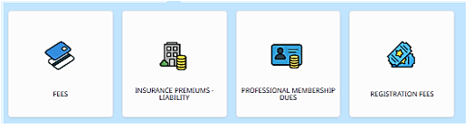 Dues/Fees sub-icons from Emburse Enterprise system