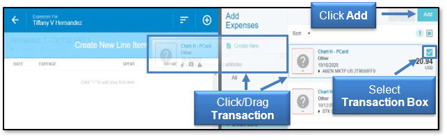 Select the expense type and select itemization