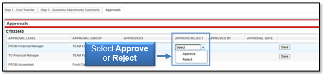 Select Approve or Reject