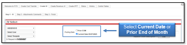 Select current date or prior end of month