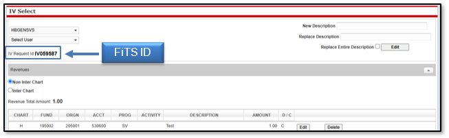 The IV Request ID will display