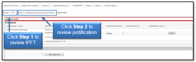 Select either Step 1 or Step 2