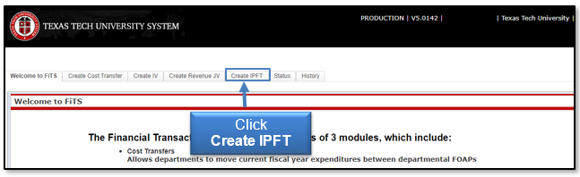 Click Create IPFT