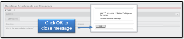 Click OK to close the message