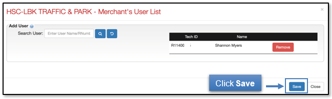 Click the save button