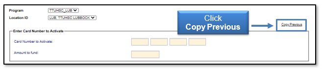 Click Copy Previous button