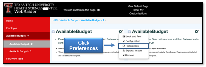 Click Prefences from the menu list