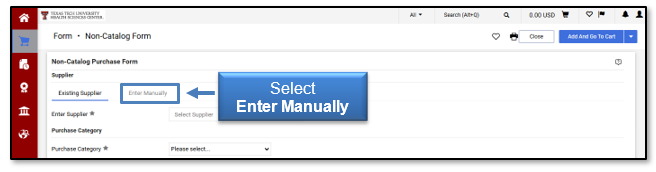 Select Enter Manually tab