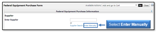 Select Enter Manually