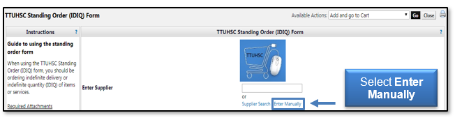 Select Enter Manually
