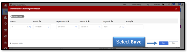 Select the Save button