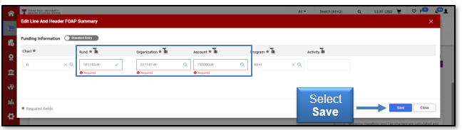 Select the Save button