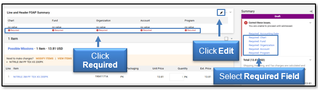 Click Edit Pencil icon and select Required Field