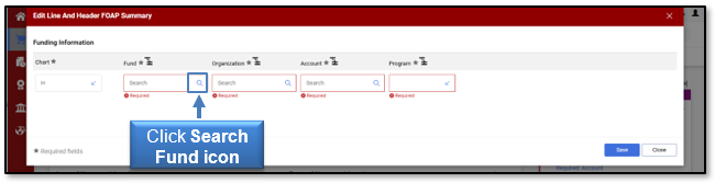 Click the Search Fund icon