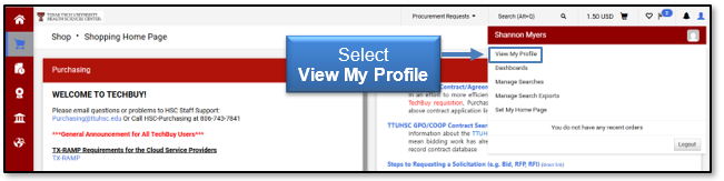 Select View My Profile