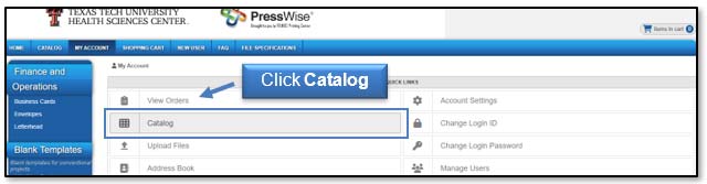 Image: Click Catalog.