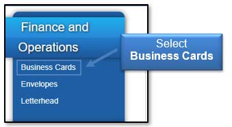 Image: Select Business Cards.