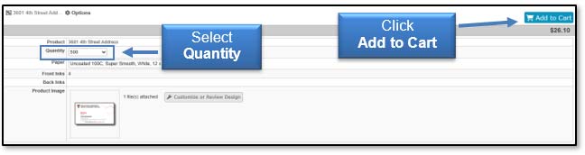Image: Select Quantity and Add to Cart.