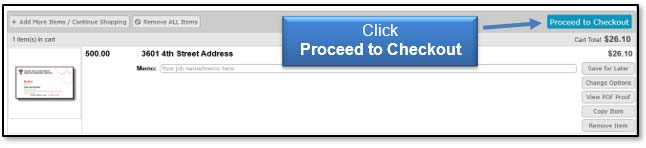 Image: Click 'Proceed to Checkout'.