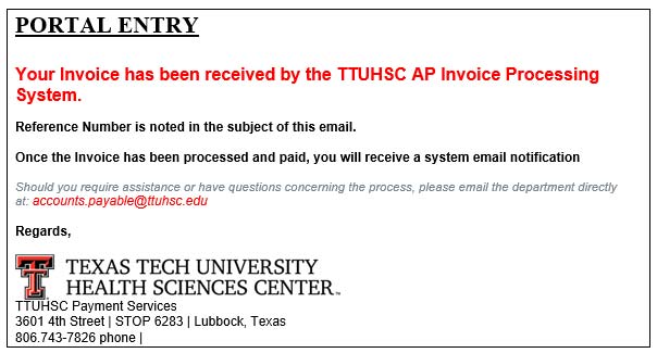 Image illustrating sample Portal Entry notification.
