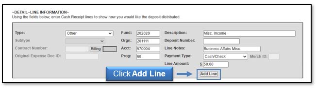 Image illustrating Add Line button.