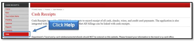 Image illustrating help link location.
