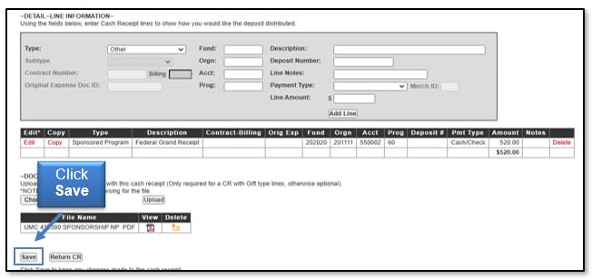 Image illustrating save button location.