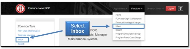Image illustrating Inbox link locations.