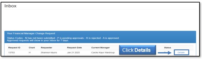 Image illustrating Details link location.