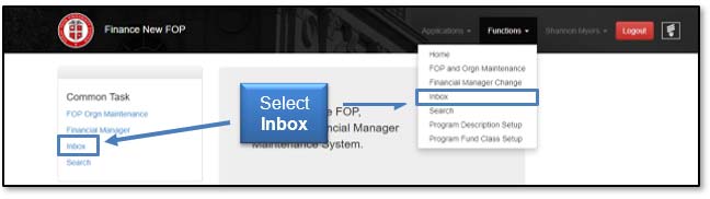 Image illustrating Inbox link locations.