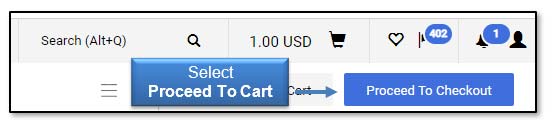 Image: Select 'Proceed to Cart'.