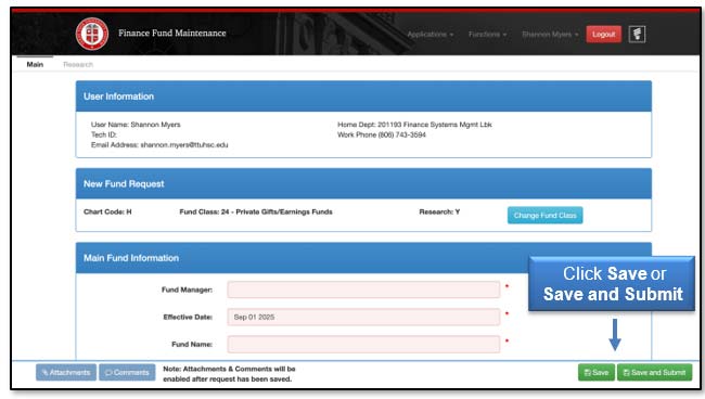 Image illustrating Save and Submit button.