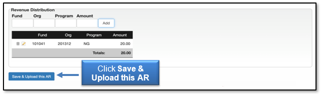 Click the Save & Upload this AR button