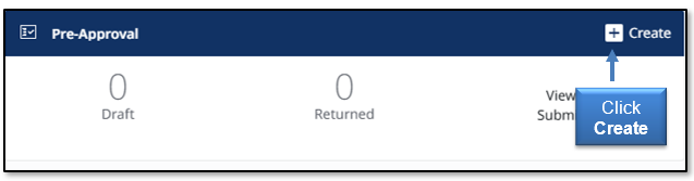 Image in Emburse Enterprise, select the plus sign next to Create