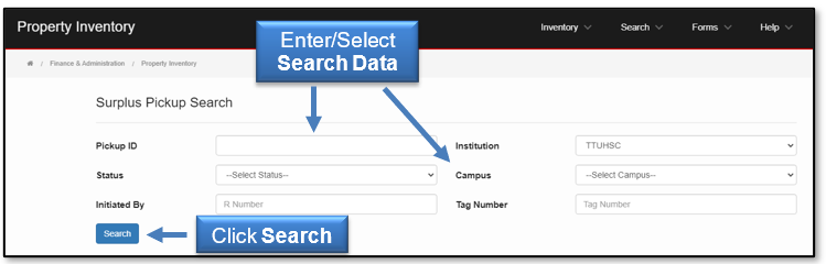 Enter or select the Search Date then click Search button
