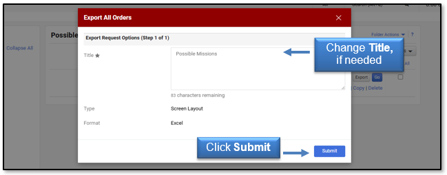 Change Title, if needed, click Submit
