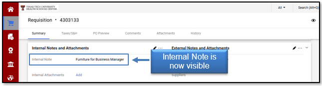 Internal Note is now visible