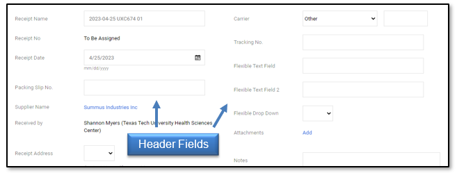 The Header Fields display